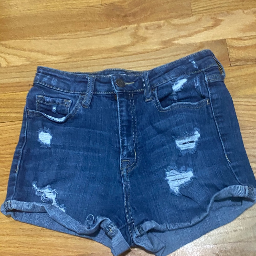 High waisted jean shorts